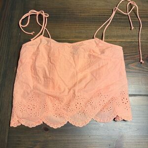 H&M Coral Lace Trim Cami Top